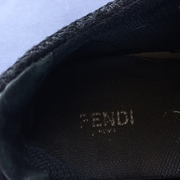 FENDI ROMA Kanye Style Athletic Shoes Black Mesh - Picture 6 of 12